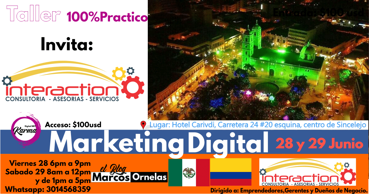 Proximo Taller de Marketing Digital para Emprendedores en Colombia